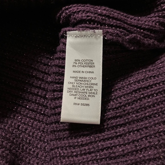 Express Purple V-Neck Sweater - Picture 3 of 7